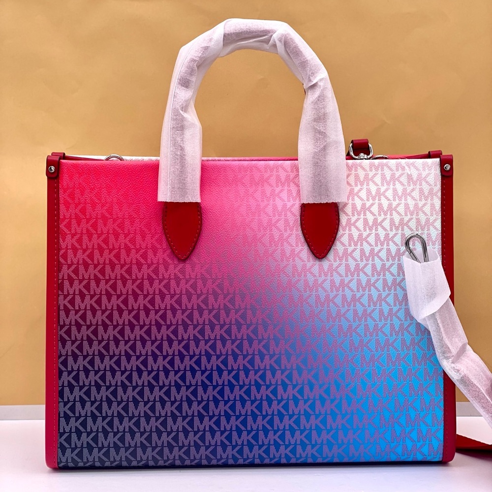 Michael kors purse medium Mirella shoulder tote dk raspberry - Picture 3 of 11